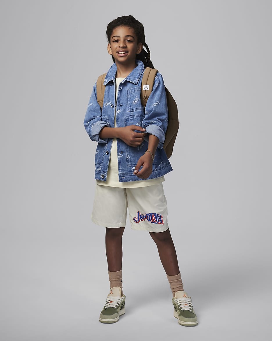 Jordan Flight Heritage Big Kids Denim Jacket in Blue Size XL 95C886 B18